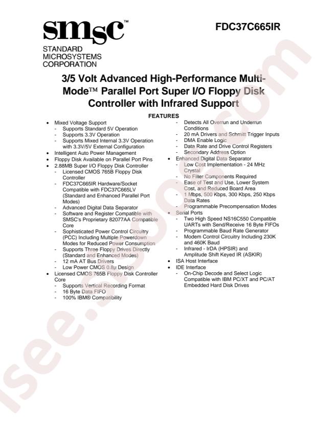 MICROCHIP FDC37C665IRQFP