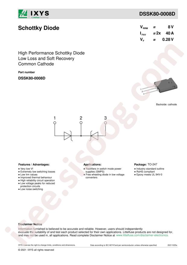 Littelfuse/IXYS DSSK80-0008D