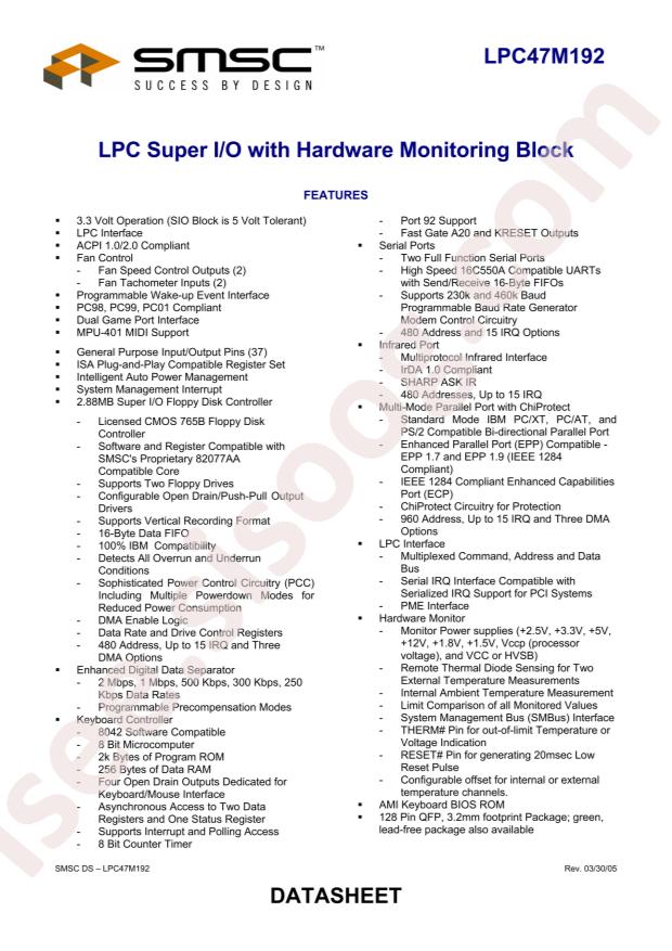 MICROCHIP LPC47M192-NC