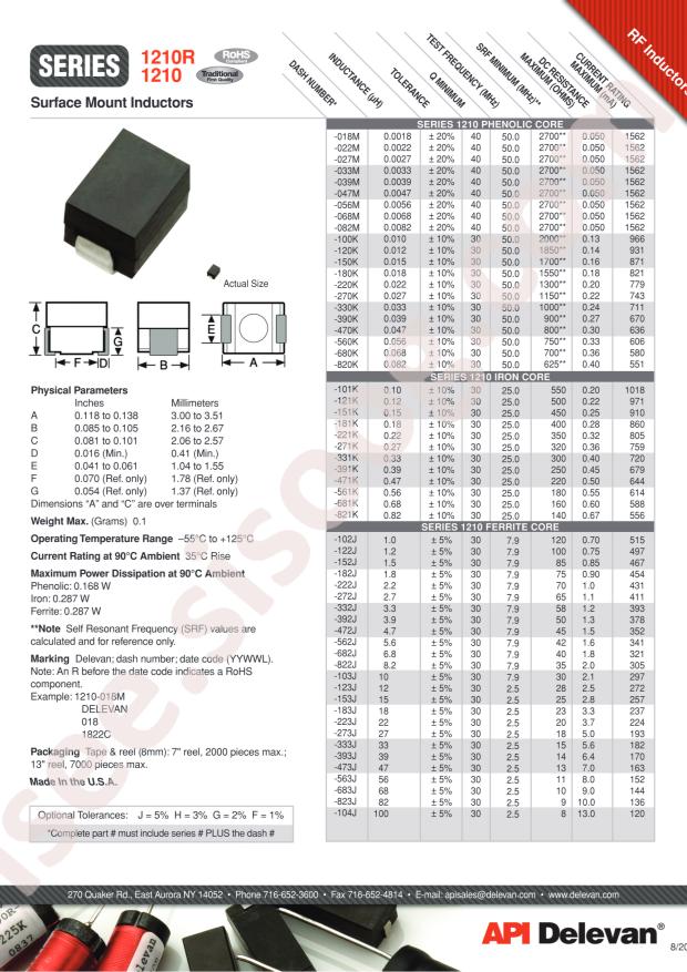 API Delevan 1210R-562J