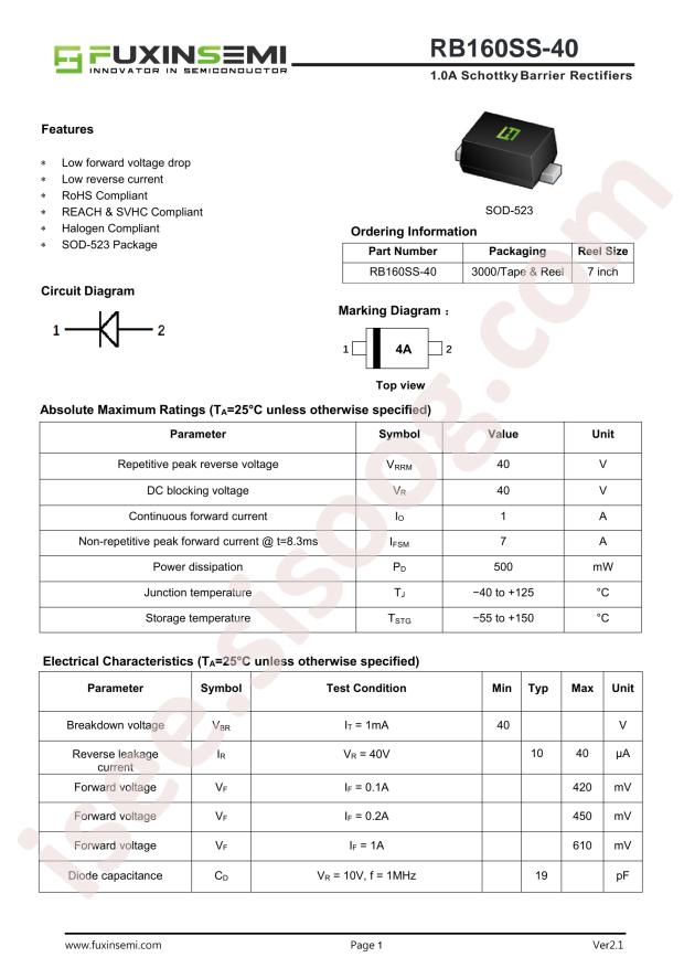 FUXINSEMI RB160SS-40
