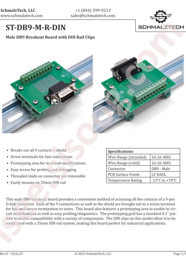 Schmalz ST-DB9-M-R-DIN