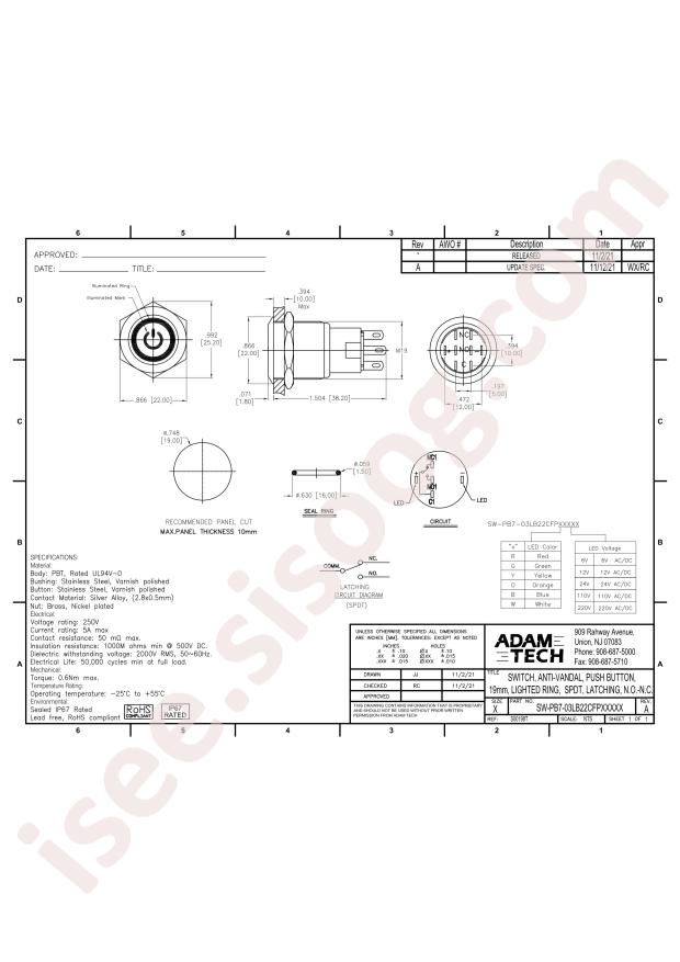 ADAM TECH SW-PB7-03LB22CFPY6V