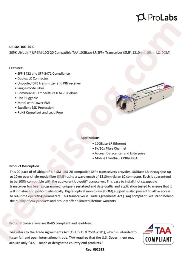 ProLabs UF-SM-10G-20-C