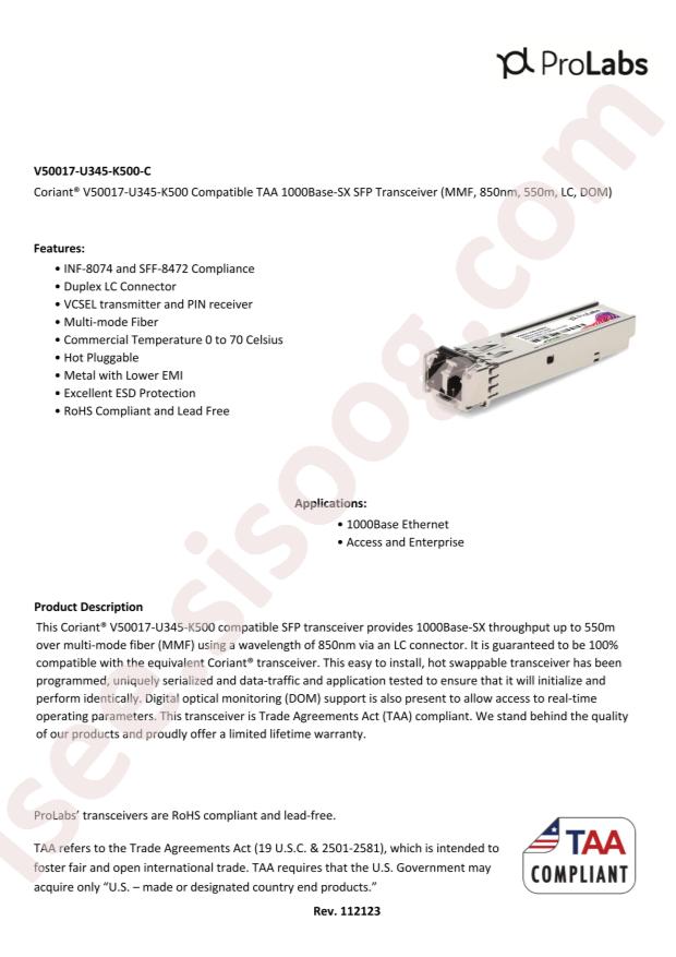 ProLabs V50017-U345-K500-C