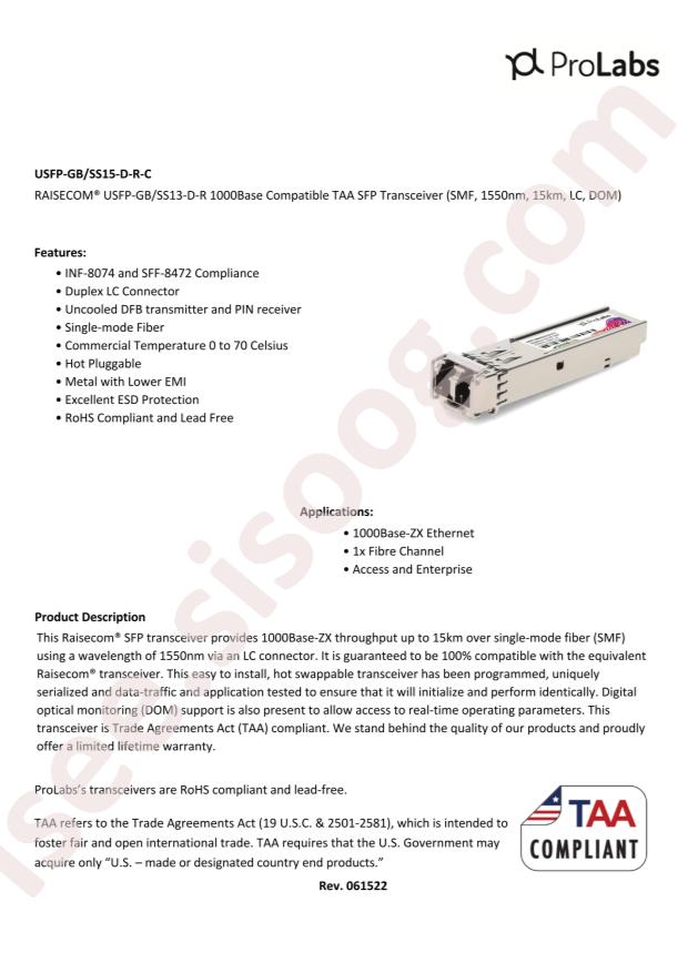 ProLabs USFP-GB/SS15-D-R-C