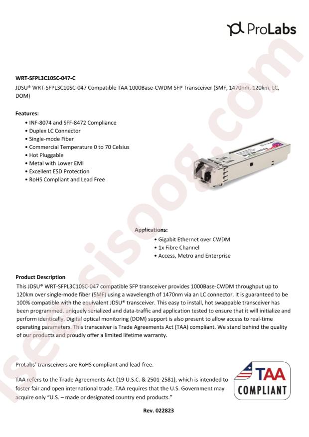 ProLabs WRT-SFPL3C10SC-047-C