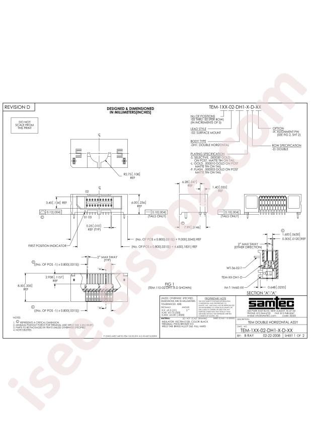 Samtec TEMS-105-02-04.0-H-D-A-K-TR