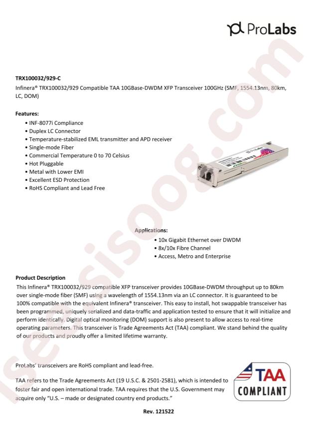 ProLabs TRX100032/929-C