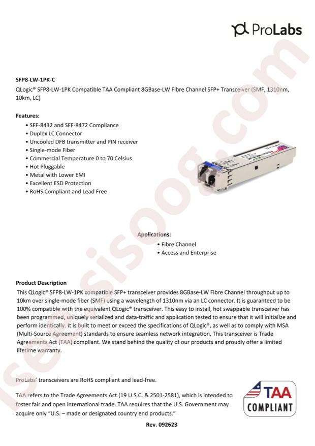 ProLabs SFP8-LW-1PK-C