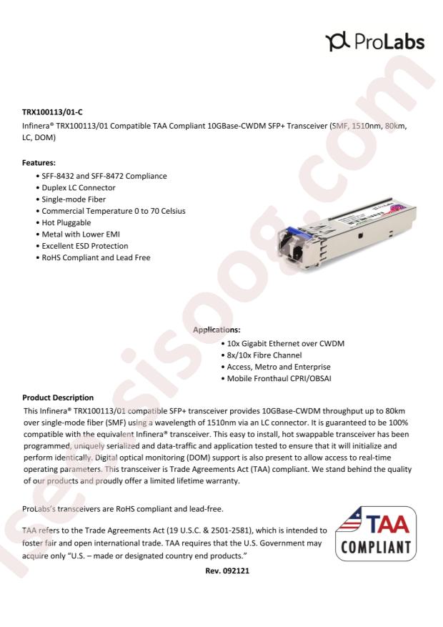 ProLabs TRX100113/01-C