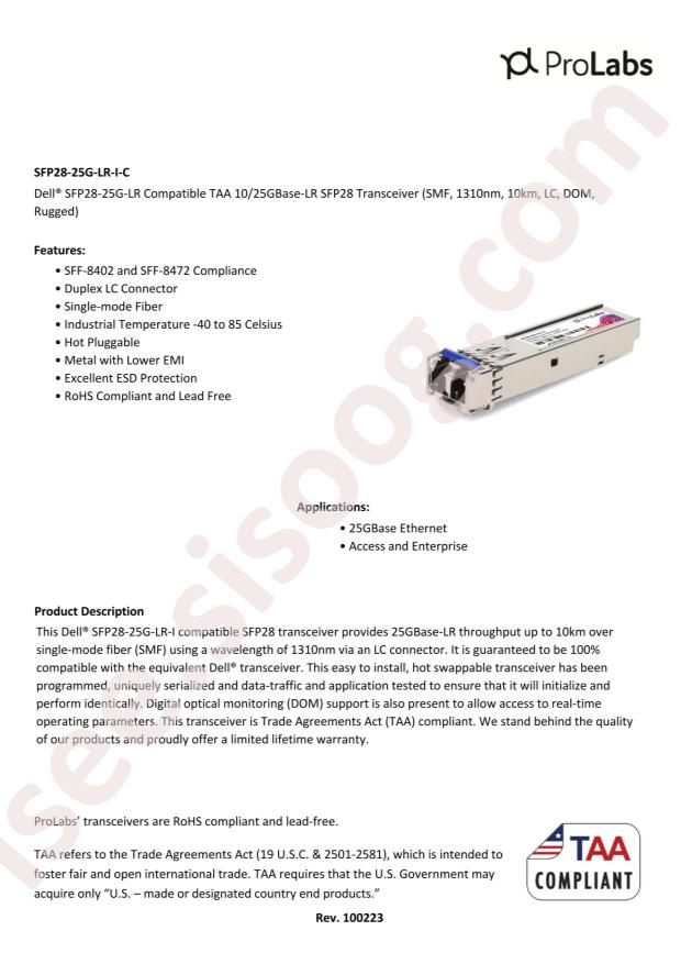 ProLabs SFP28-25G-LR-I-C