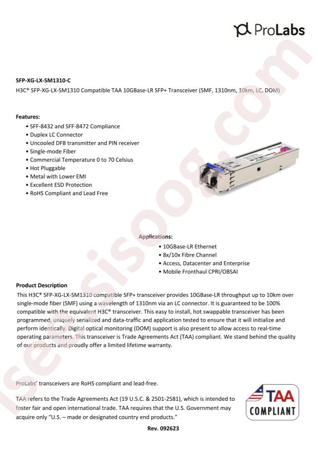 ProLabs SFP-XG-LX-SM1310-C