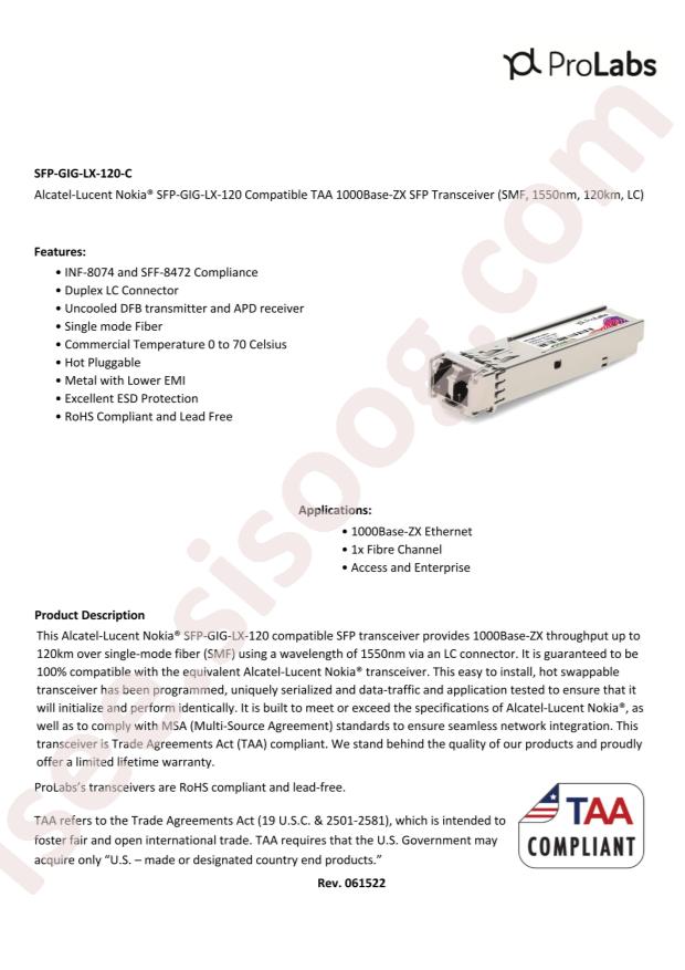 ProLabs SFP-GIG-LX-120-C