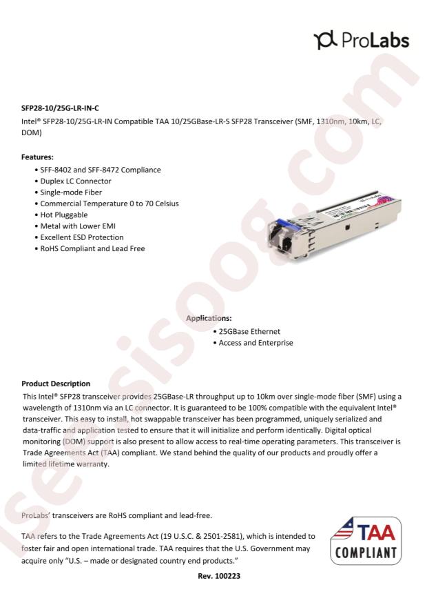 ProLabs SFP28-10/25G-LR-IN-C