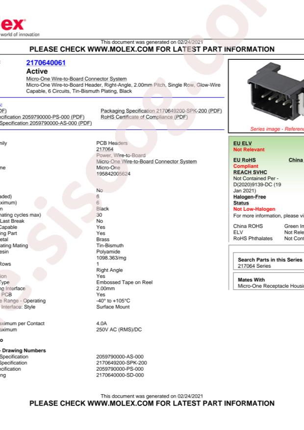 MOLEX 2170640061