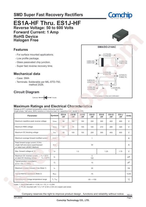 Comchip ES1C-HF