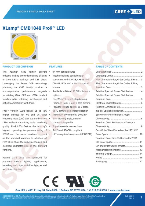 CREE LED CMB1840-R096-00PN0U0A30G