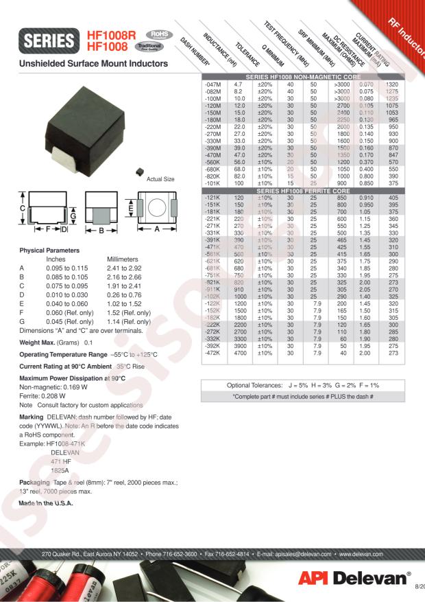 API Delevan HF1008-330K
