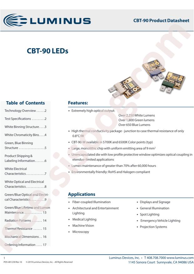 Luminus Devices CBT-90-W57H-C11-KB201