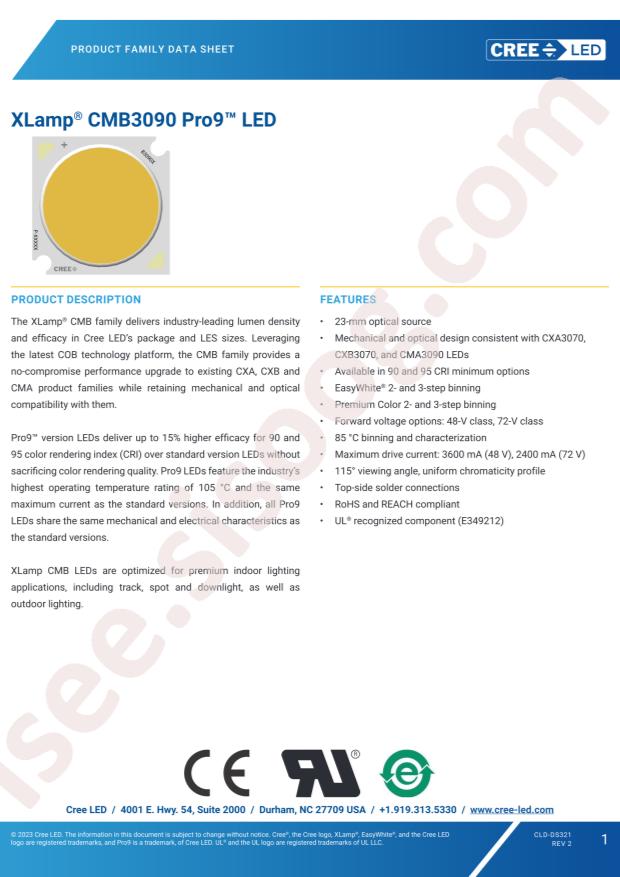 CREE LED CMB3090-R050-00PR0U0A50G