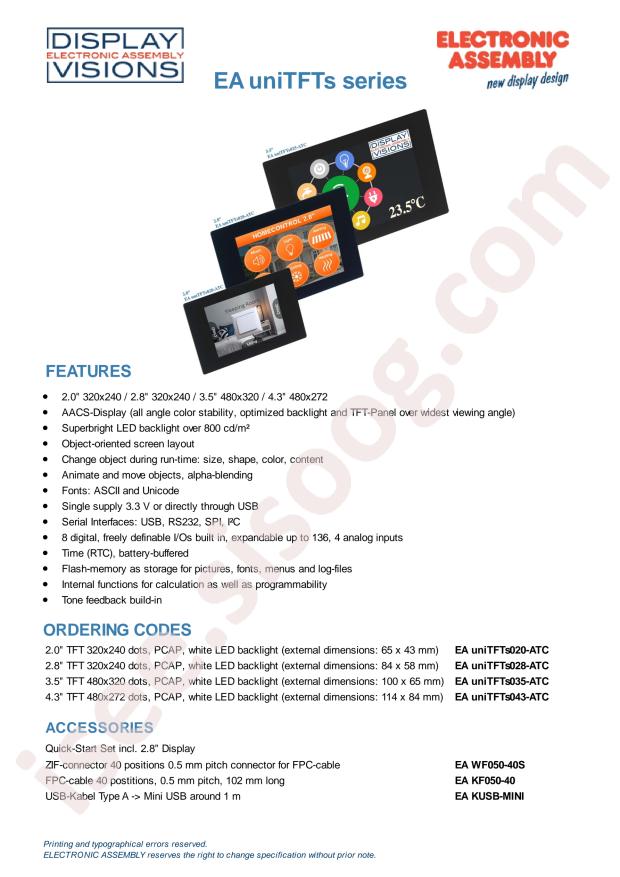 Display Visions EA UNITFTS020-ATC