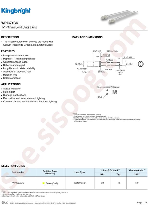 Kingbright WP132XGC