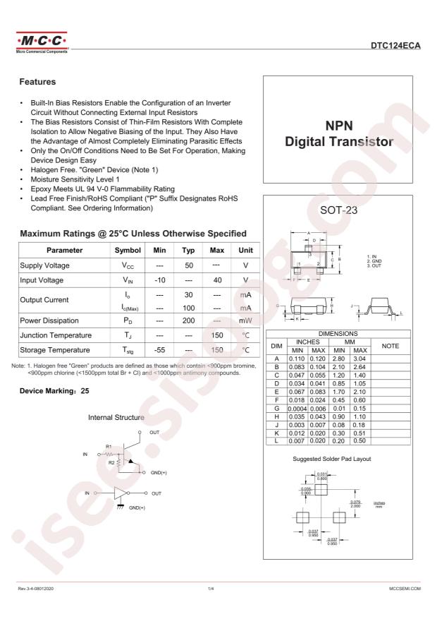 MCC DTC124ECA-TP