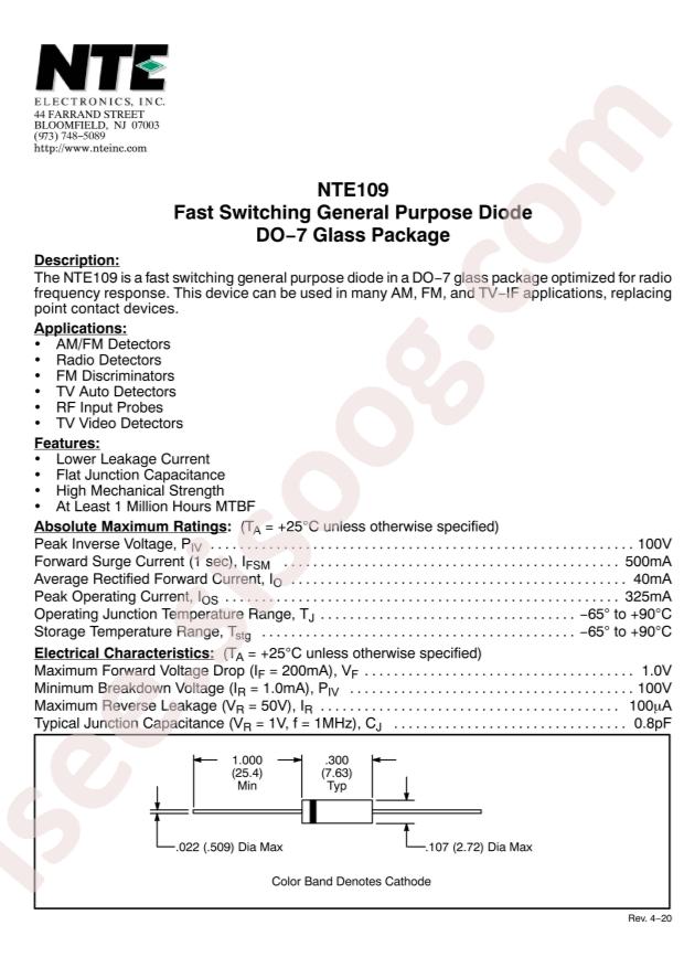 NTE Electronics NTE109-5