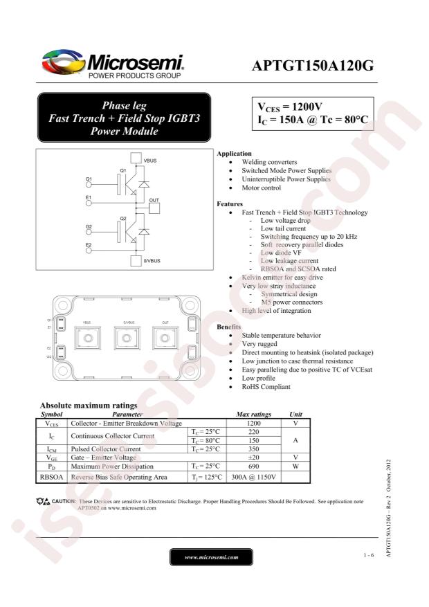 MICROCHIP APTGT150A120G