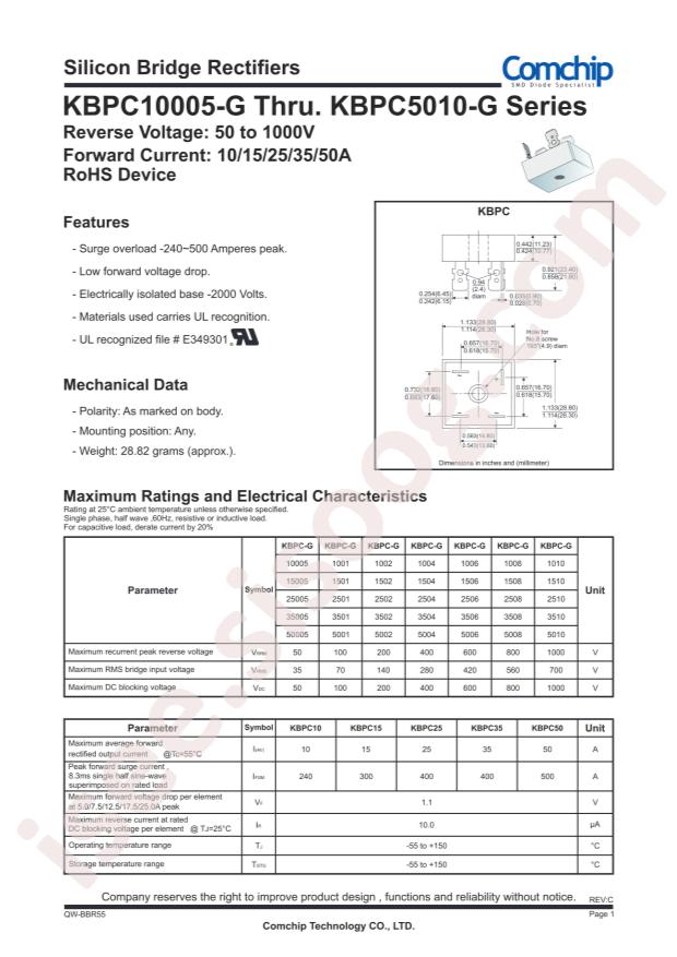 Comchip KBPC1008-G