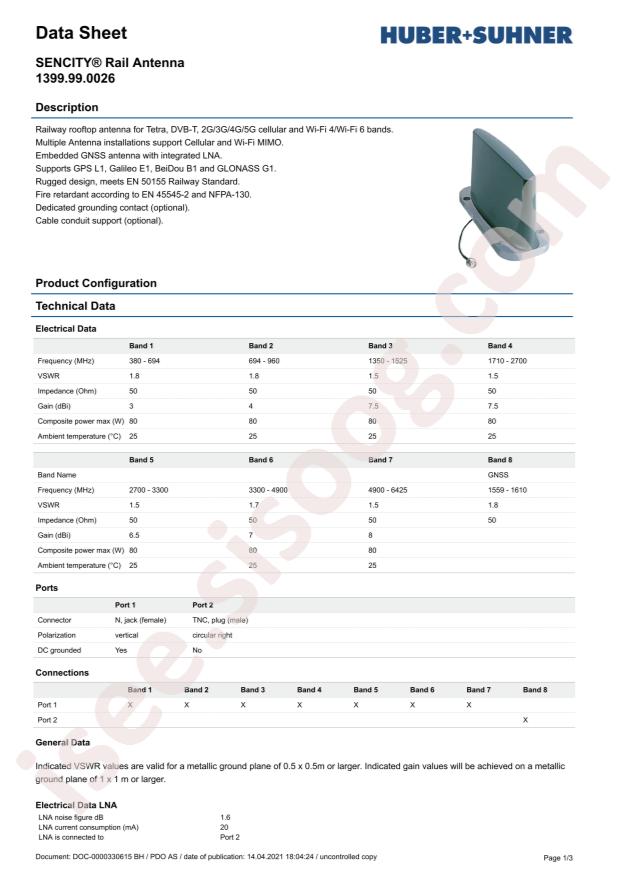 HUBER+SUHNER 1399.99.0026