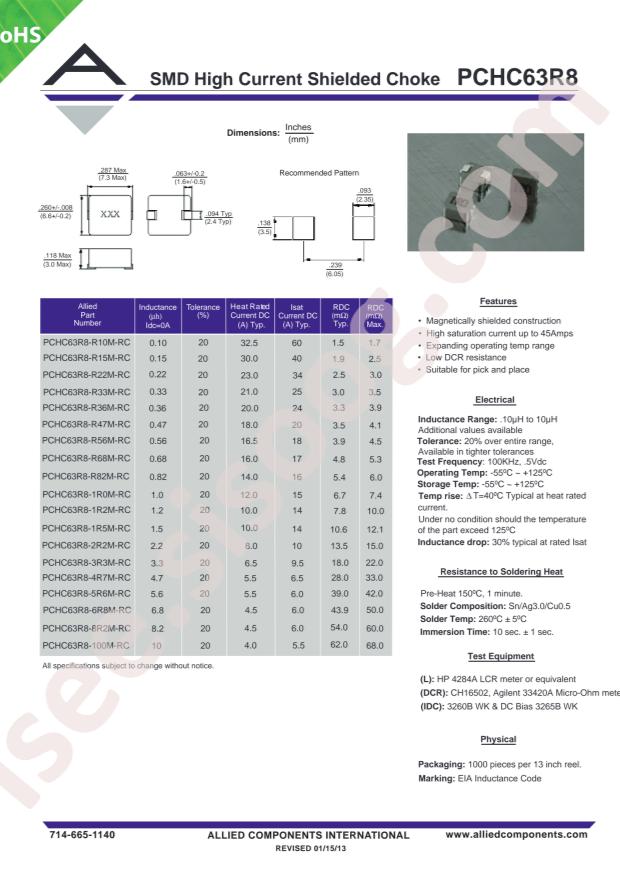 Allied Components International PCHC63R8-R22M-RC