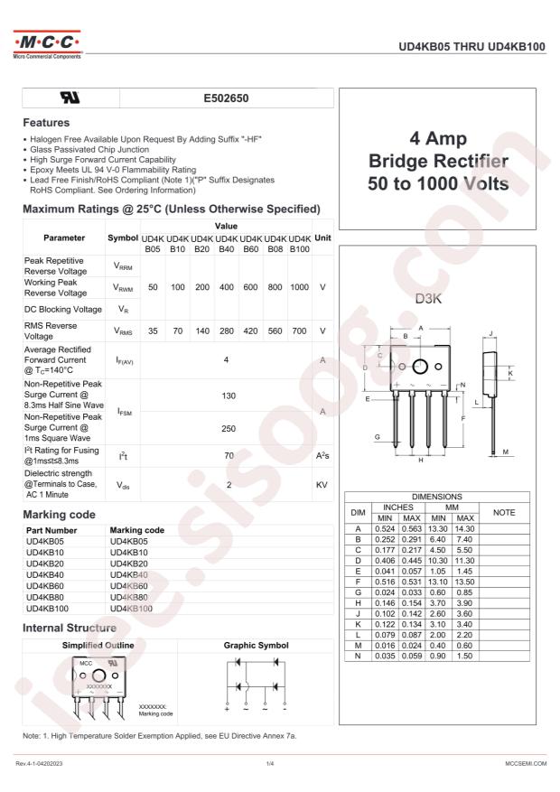 MCC UD4KB10-BP
