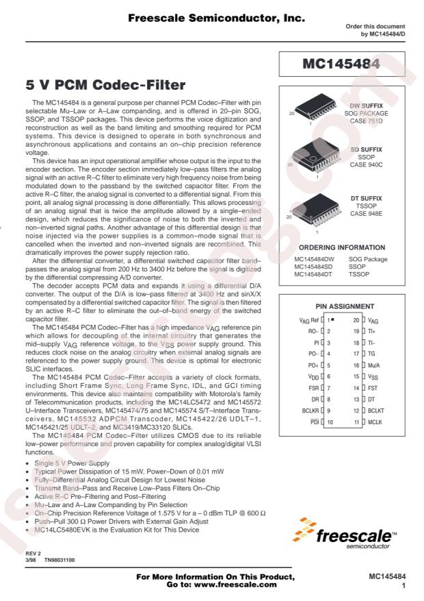 NXP MC145484EG