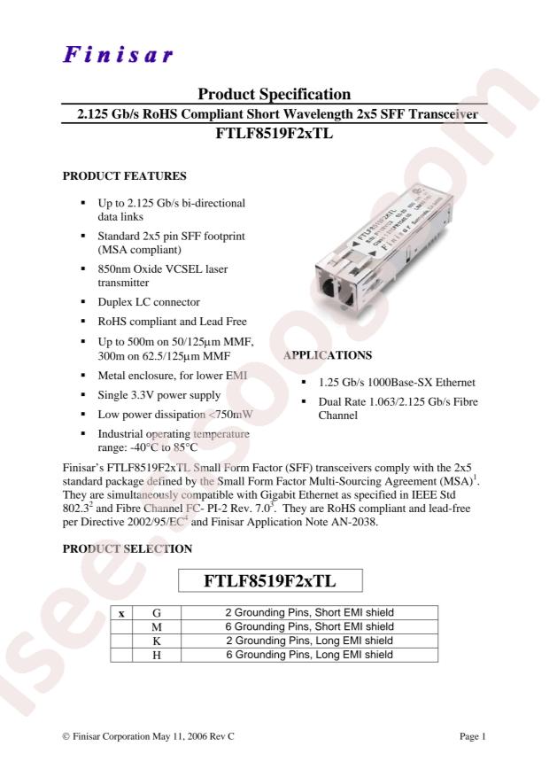 Coherent FTLF8519F2MTL