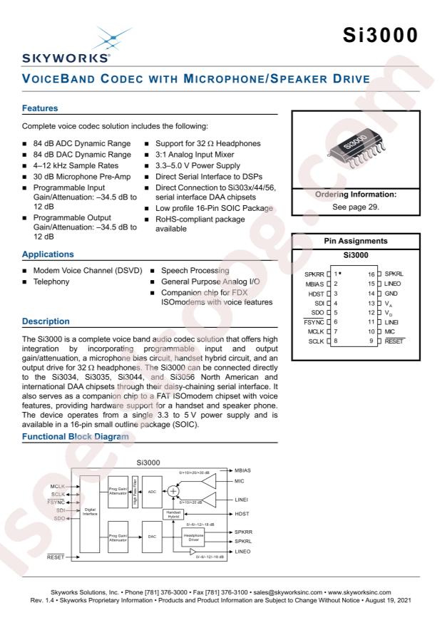 SKYWORKS SI3000-C-GS