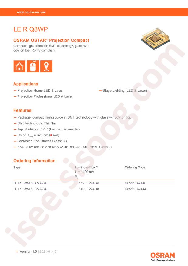 OSRAM LE R Q8WP-LAMA-34-0-A40-R18-Z