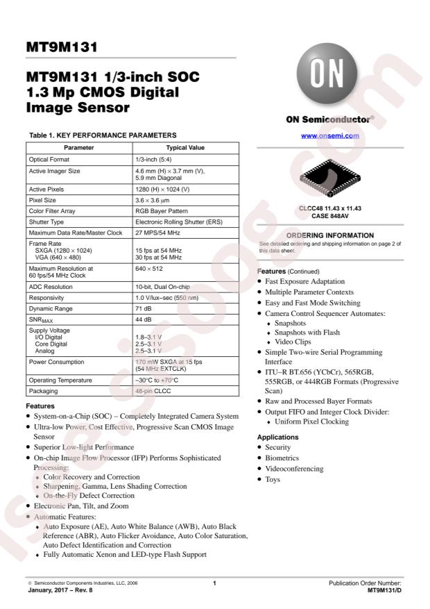 onsemi MT9M131C12STC-DP