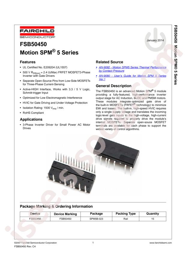 onsemi FSB50450TB2