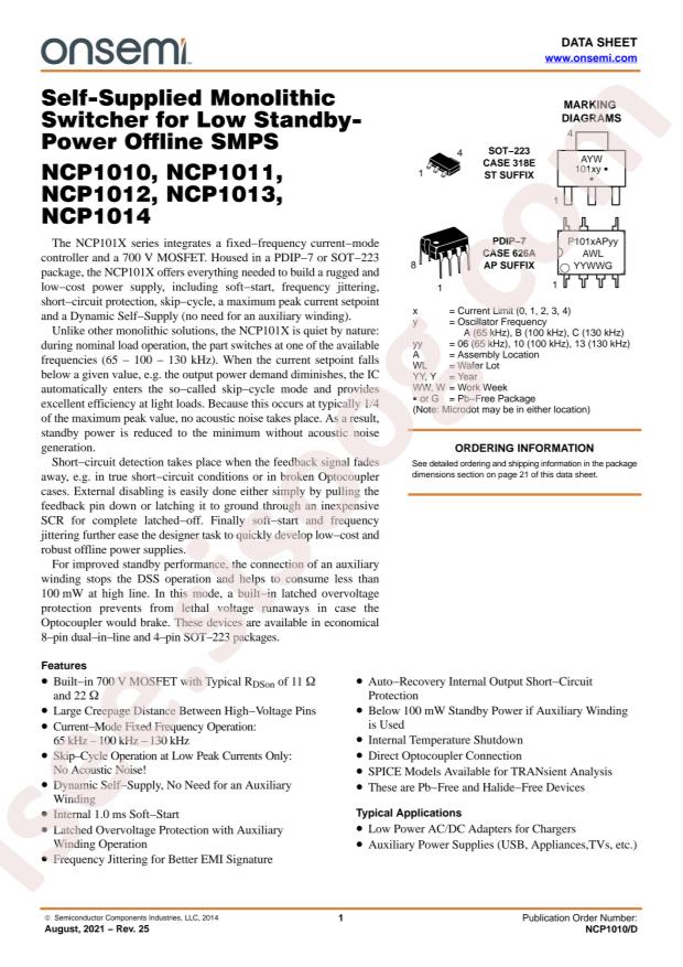 onsemi NCP1012AP133G