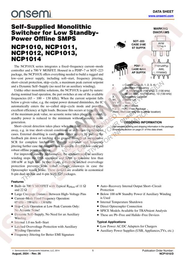 onsemi NCP1011AP065G