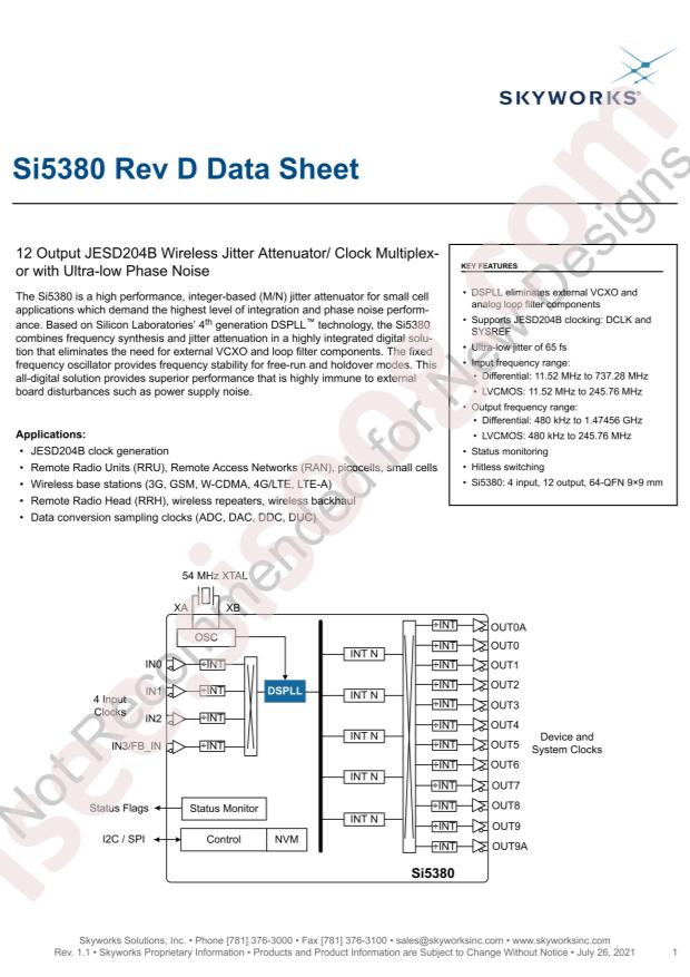 SILICON LABS SI5380A-D08751-GM