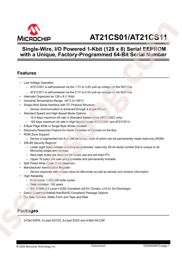 MICROCHIP AT21CS01-SSHM13-T
