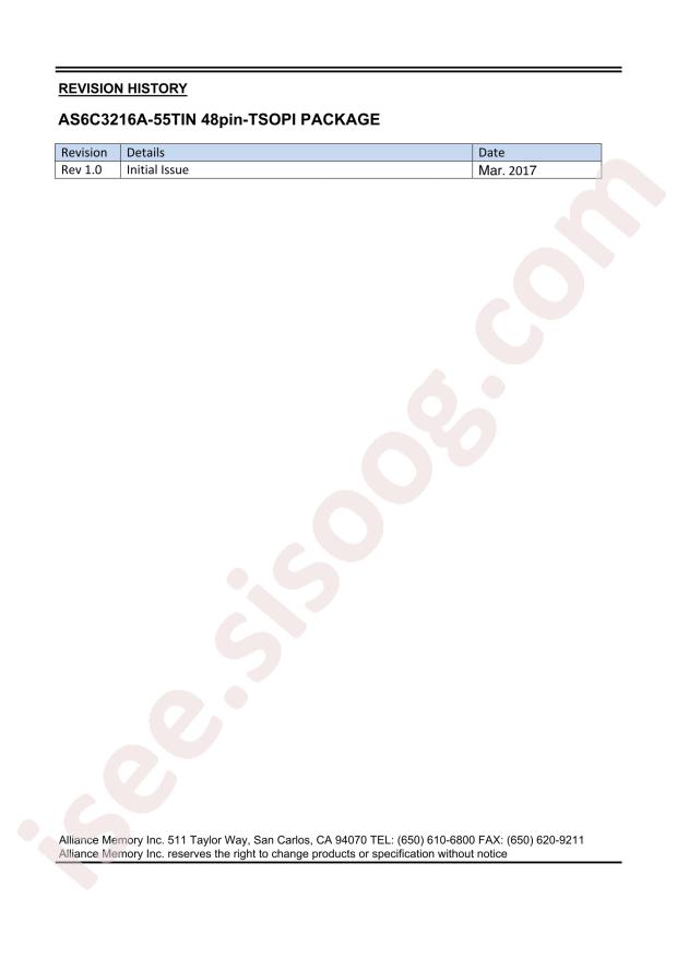 Alliance Memory AS6C3216A-55TIN