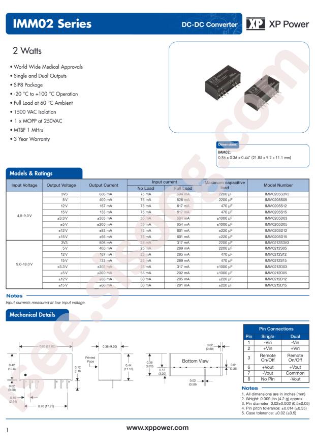 XP Power IMM0205D03