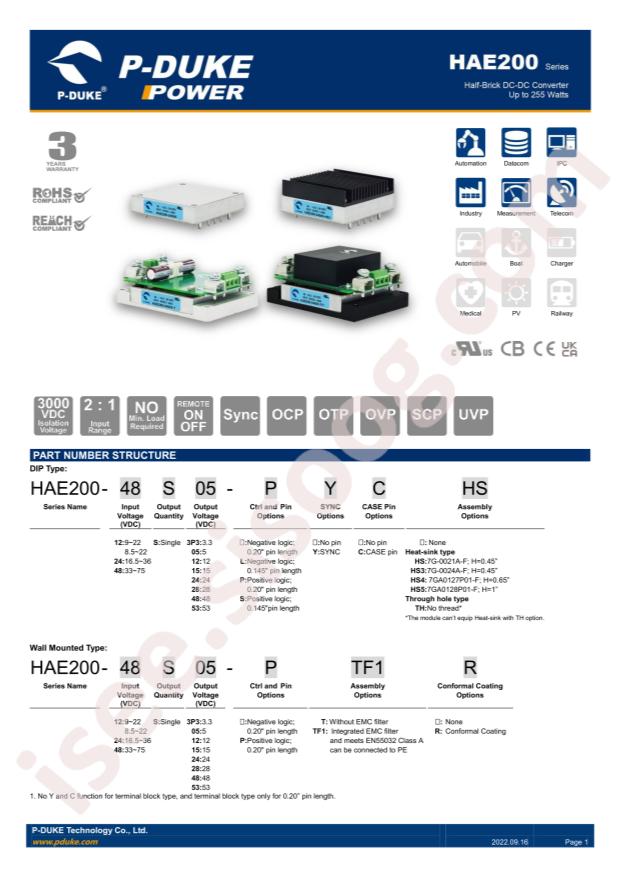 P-DUKE Technology, Inc. HAE200-12S28