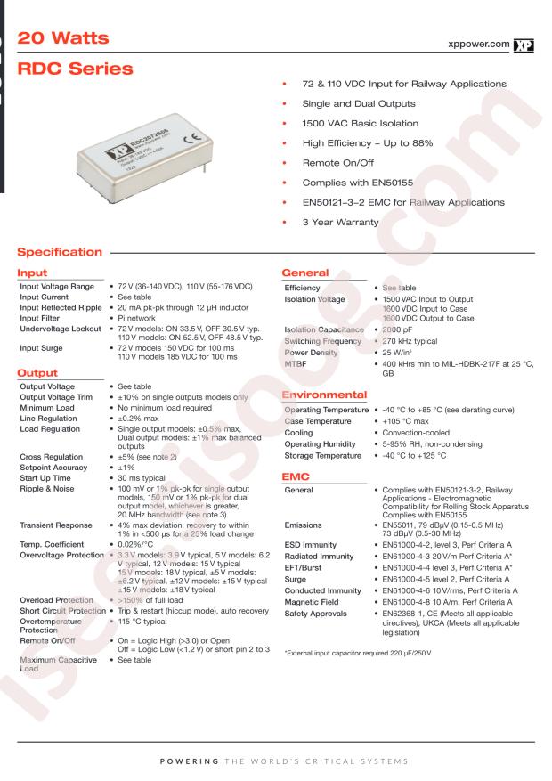 XP Power RDC20110S3V3