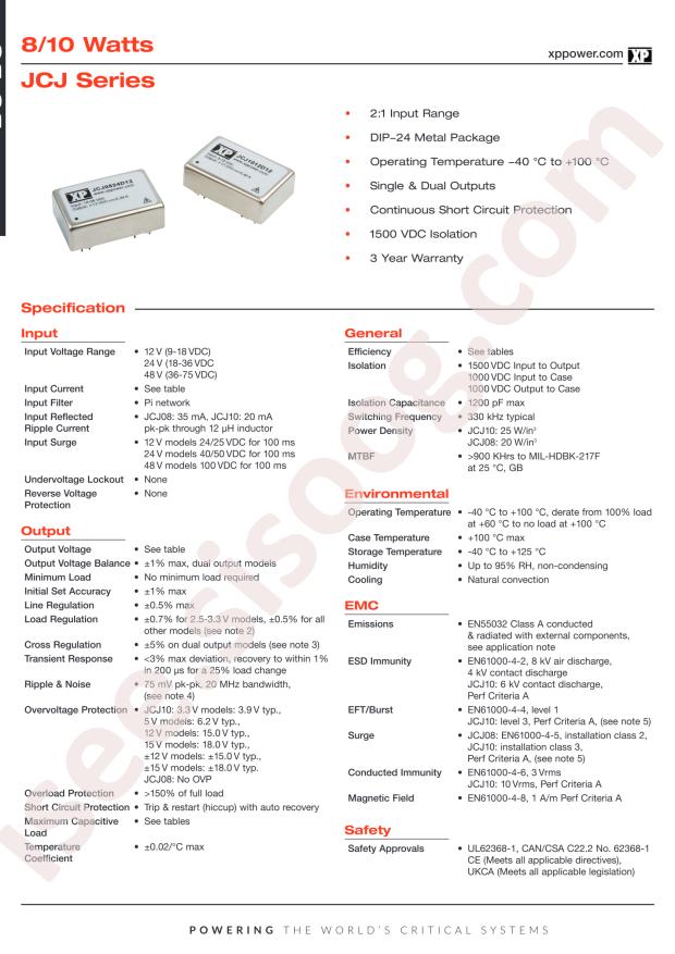 XP Power JCJ1012S3V3