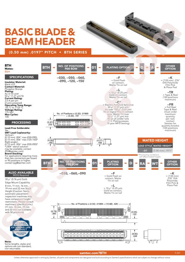 Samtec BTH-050-01-H-D-LC-TR